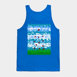 Nature Summer Ladybug Abstract Tank Top